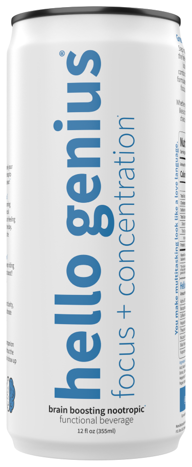 Hello Genius functional drink can